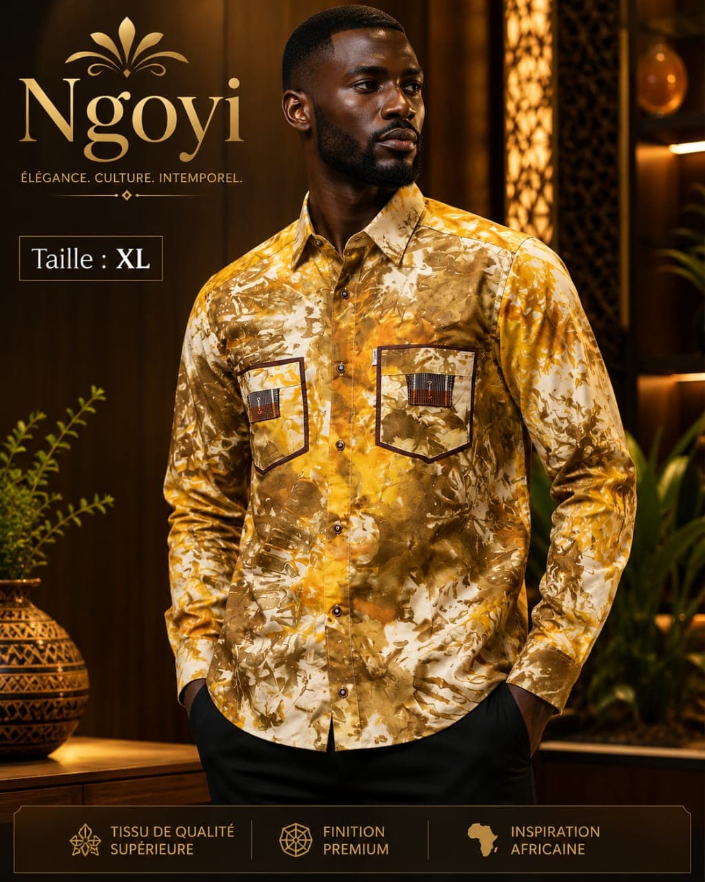 Chemise Bazin Riche Akébé