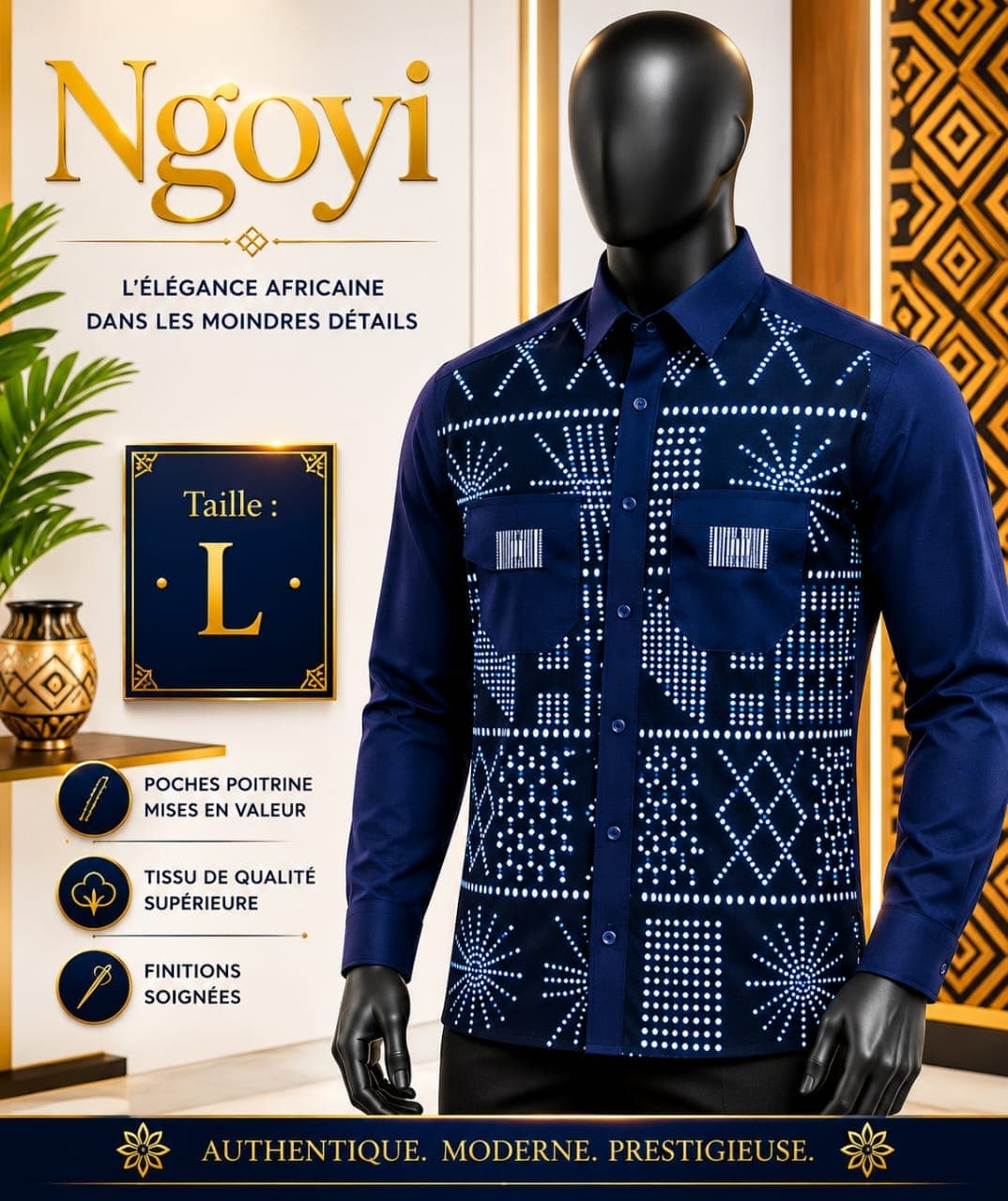 Chemise Boubou Court Nkembo